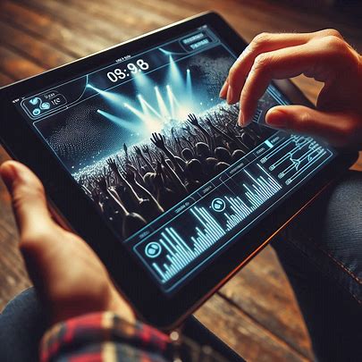 checking fan statistics on tablet